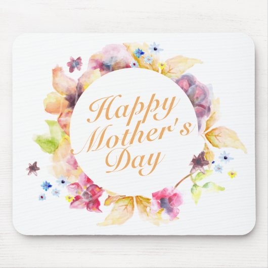 Elegant Happy Mother Day Floral Frame Mousepad (Vorne)