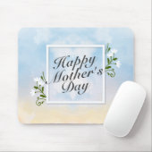 Elegant Happy Mother Day Floral Frame Mousepad (Mit Mouse)