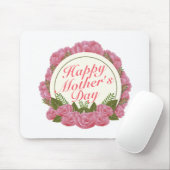 Elegant Happy Mother Day Floral Frame Mousepad (Mit Mouse)