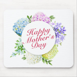 Elegant Happy Mother Day Floral Frame Mousepad