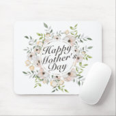 Elegant Happy Mother Day Floral Frame Mousepad (Mit Mouse)