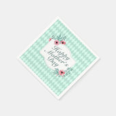 Elegant Happy Mother Day Floral Frame Napkin Serviette (Ecke)
