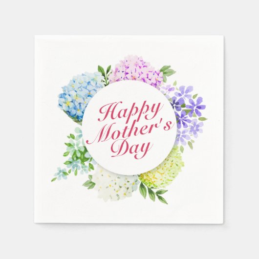Elegant Happy Mother Day Floral Frame Napkin Serviette (Vorderseite)