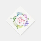 Elegant Happy Mother Day Floral Frame Napkin Serviette (Ecke)