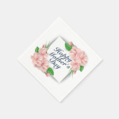 Elegant Happy Mother Day Floral Frame Napkin Serviette (Ecke)