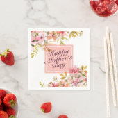 Elegant Happy Mother Day Floral Frame Napkin Serviette (Beispiel)