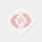 Elegant Happy Mother Day Floral Frame Napkin Serviette (Ecke)