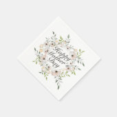Elegant Happy Mother Day Floral Frame Napkin Serviette (Ecke)