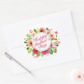 Elegant Happy Mother Day Floral Frame Sticker (Umschlag)