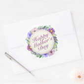 Elegant Happy Mother Day Floral Frame Sticker (Umschlag)