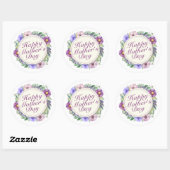 Elegant Happy Mother Day Floral Frame Sticker (Blatt)