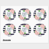 Elegant Happy Mother Day Floral Frame Sticker (Blatt)