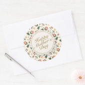 Elegant Happy Mother Day Floral Frame Sticker (Umschlag)