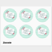 Elegant Happy Mother Day Floral Frame Sticker (Blatt)