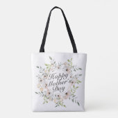 Elegant Happy Mother Day Floral Frame Tote Bag Tasche (Rückseite)