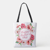 Elegant Happy Mother Day Floral Frame Tote Bag Tasche (Rückseite)
