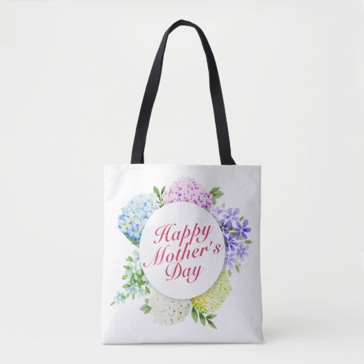 Elegant Happy Mother Day Floral Frame Tote Bag Tasche (Vorderseite)