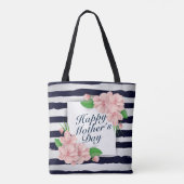 Elegant Happy Mother Day Floral Frame Tote Bag Tasche (Rückseite)