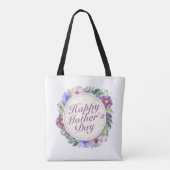 Elegant Happy Mother Day Floral Frame Tote Bag Tasche (Rückseite)