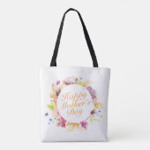 Elegant Happy Mother Day Floral Frame Tote Bag Tasche (Rückseite)