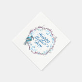 Elegant Happy Mother's Day Blue Wreath Napkin Serviette (Ecke)