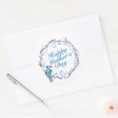 Elegant Happy Mother's Day Blue Wreath Sticker (Umschlag)
