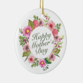 Elegant Happy Mother's Day Blumenrahmen Ornament (Rechts)