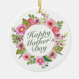 Elegant Happy Mother's Day Blumenrahmen Ornament