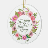 Elegant Happy Mother's Day Blumenrahmen Ornament (Links)