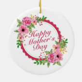 Elegant Happy Mother's Day Blumenrahmen Ornament (Hinten)