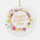 Elegant Happy Mother's Day Blumenrahmen Ornament (Hinten)