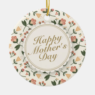 Elegant Happy Mother's Day Blumenrahmen Ornament