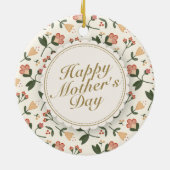 Elegant Happy Mother's Day Blumenrahmen Ornament (Hinten)