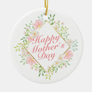 Elegant Happy Mother's Day Blumenrahmen Ornament