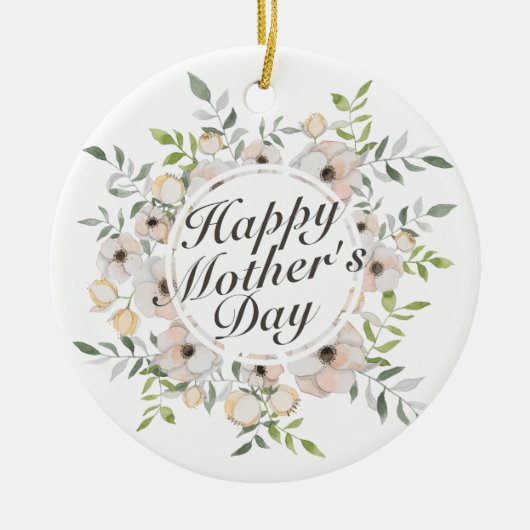 Elegant Happy Mother's Day Blumenrahmen Ornament (Vorne)