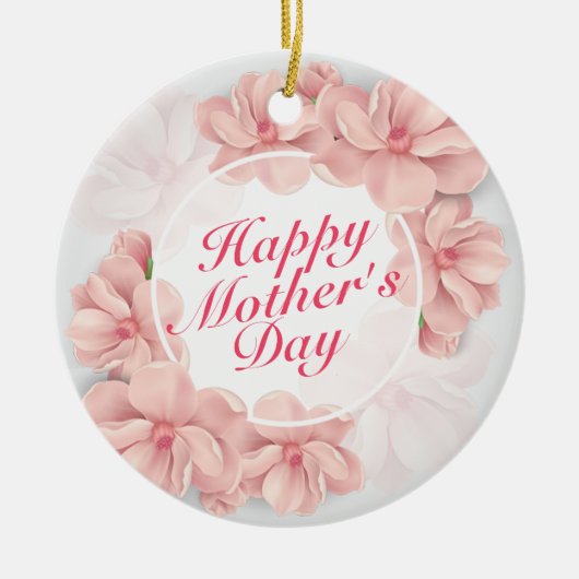 Elegant Happy Mother's Day Blumenrahmen Ornament (Vorne)