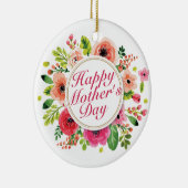 Elegant Happy Mother's Day Blumenrahmen Ornament (Rechts)