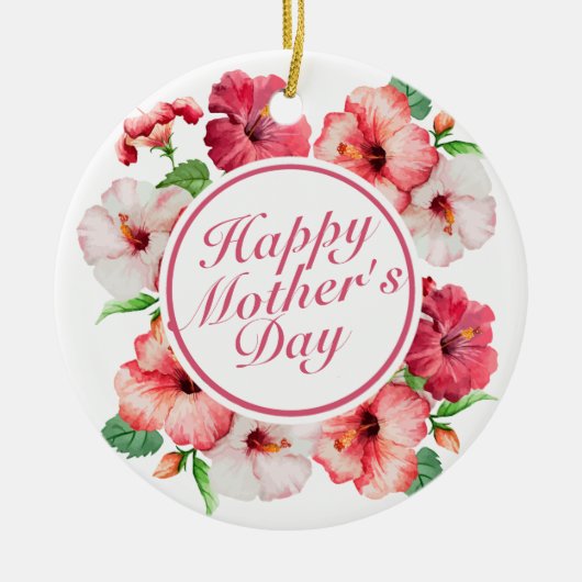Elegant Happy Mother's Day Blumenrahmen Ornament (Vorne)