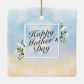Elegant Happy Mother's Day Blumenrahmen Ornament (Rückseite)