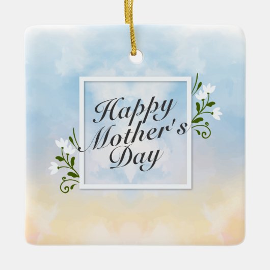 Elegant Happy Mother's Day Blumenrahmen Ornament (Vorderseite)