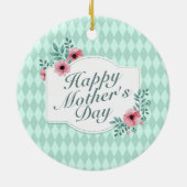 Elegant Happy Mother's Day Blumenrahmen Ornament (Hinten)