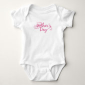 Elegant Happy Mother's Day Calligraphy | Bodysuit Baby Strampler (Vorderseite)