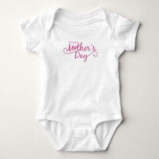 Elegant Happy Mother's Day Calligraphy | Bodysuit Baby Strampler (Vorderseite)