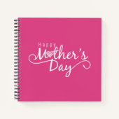 Elegant Happy Mother's Day Calligraphy | Notebook Notizblock (Vorderseite)
