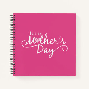 Elegant Happy Mother's Day Calligraphy Notebook Notizblock