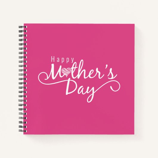 Elegant Happy Mother's Day Calligraphy | Notebook Notizblock (Vorderseite)