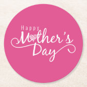 Elegant Happy Mother's Day Calligraphy | Untersetz Runder Pappuntersetzer (Vorderseite)