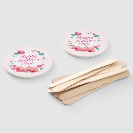 Elegant Happy Mother's Day Candy Hearts Hand Fan Fächer (Non-assembled)