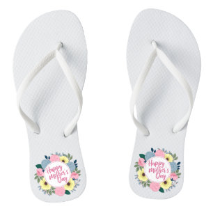 Elegant Happy Mother's Day Floral Flip Flops Badesandalen