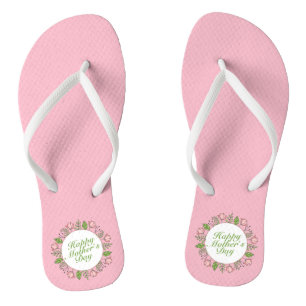 Elegant Happy Mother's Day Floral   Flip Flops Badesandalen
